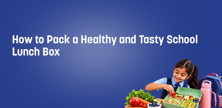 Girl packing a healthy school lunch box.